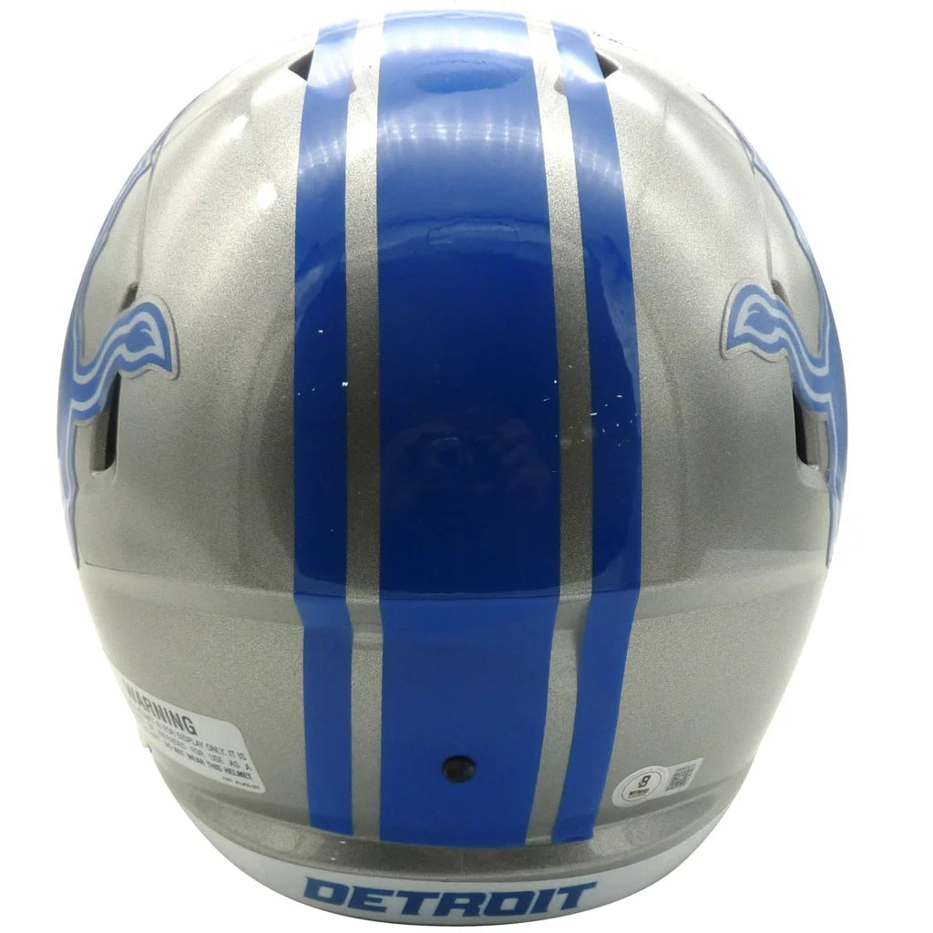 Sam LaPorta autographed Detroit Lions replica helmet in silver and blue