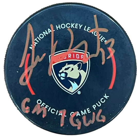 Sam Reinhart autographed Florida Panthers official game hockey puck