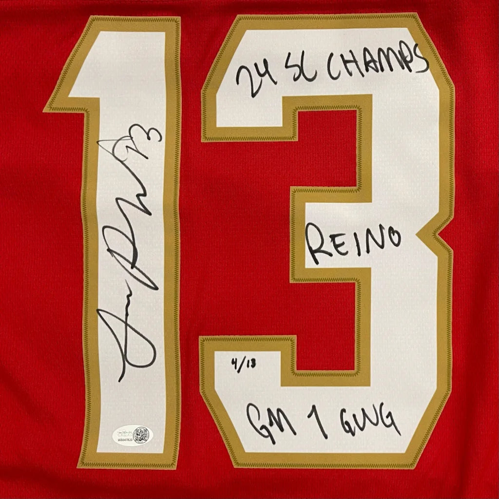 Autographed Florida Panthers red #13 jersey, limited edition of 13