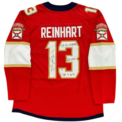 Autographed Florida Panthers red jersey with Reinhart #13, limited edition