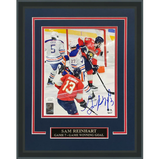 Sam Reinhart autographed game winning goal deluxe framed 8x10 photo