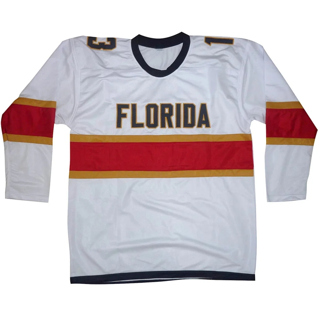 Sam Reinhart autographed white Florida Panthers #13 jersey with stripes