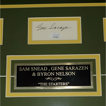 Sam Snead, Gene Sarazen and Byron Nelson autographed Masters deluxe framed piece