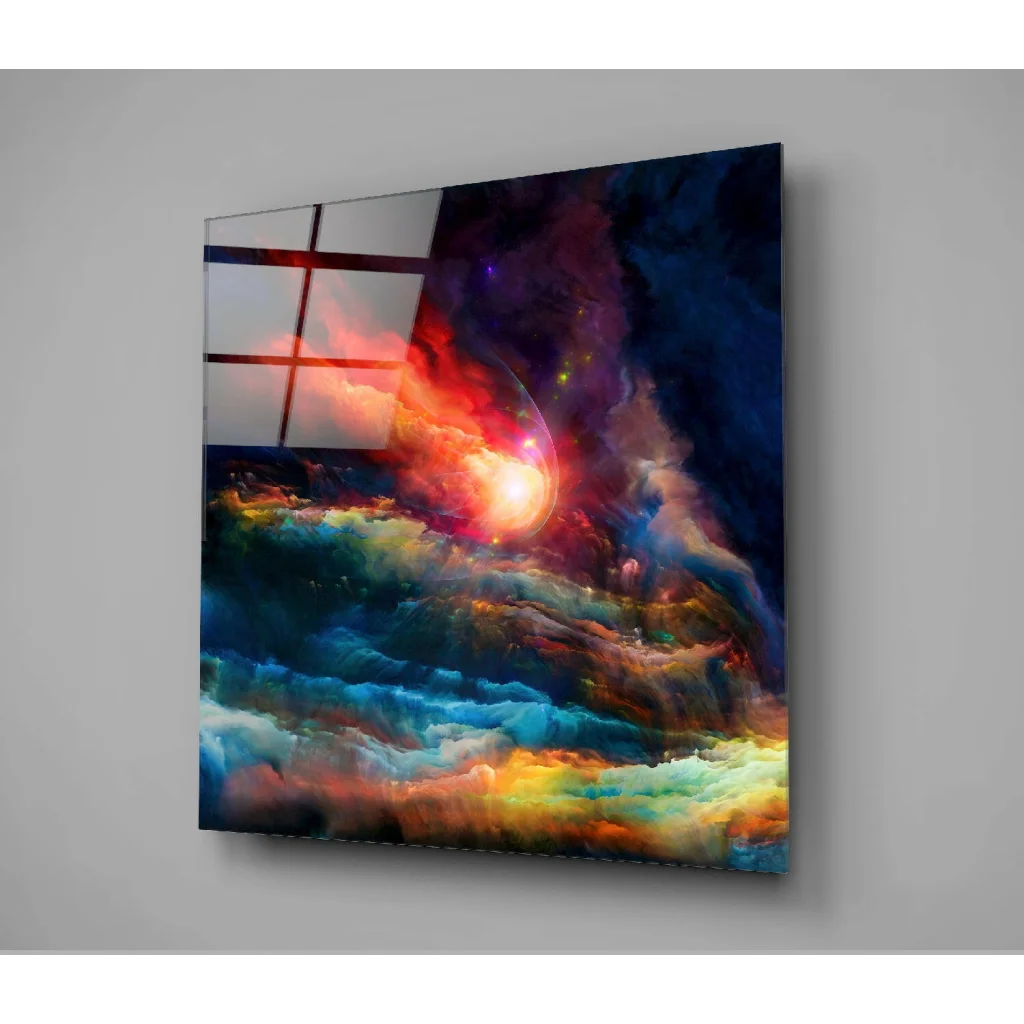 Samsung Galaxy Tab S7+ glass wall art with cosmic design