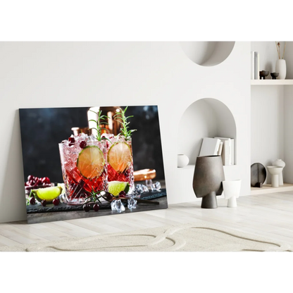 24 inch Samsung QLED TV with 3D printed glass wall art set