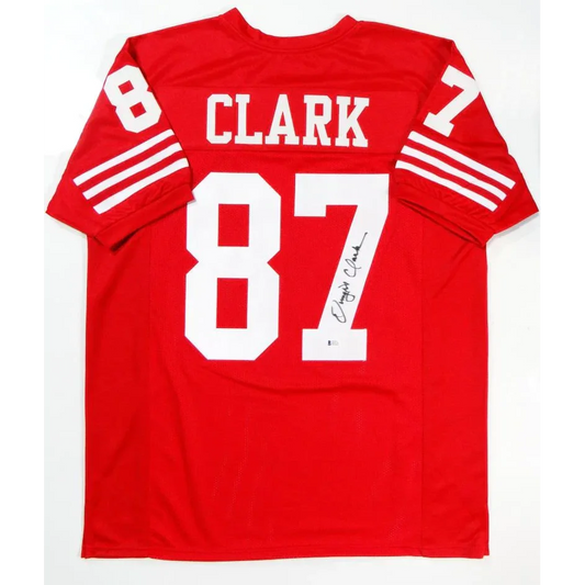 San Francisco 49ers Dwight Clark autographed red jersey