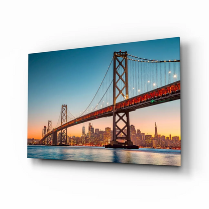 San Francisco Bay Bridge Sunset Canvas Wall Art | Insigneart USA | vintageantiquesgifts.com