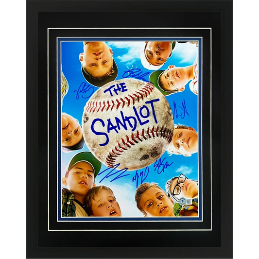 Deluxe framed The Sandlot movie poster with cast signatures
