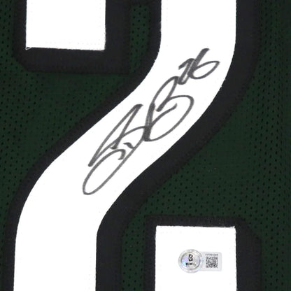 Saquon Barkley autographed Philadelphia green custom jersey back with number 16