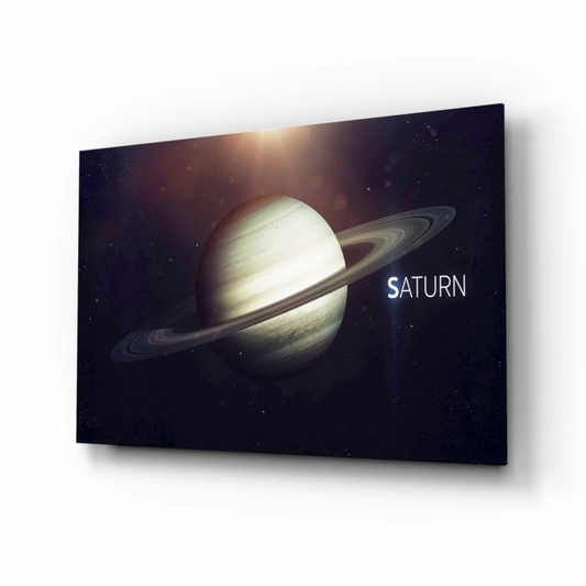 Saturn Planet Canvas Wall Art With Rings and Stars | Insigneart USA | vintageantiquesgifts.com