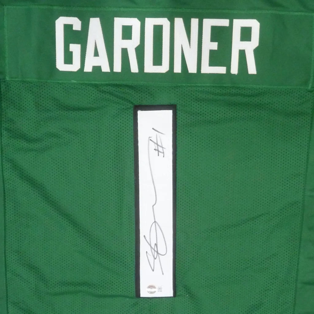 Sauce Gardner autographed New York Jets custom jersey in green