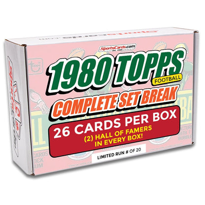 1980 TOPPS FOOTBALL COMPLETE SET BREAK - 26 CARDS PER BOX! 2 HOFERS PER BOX!