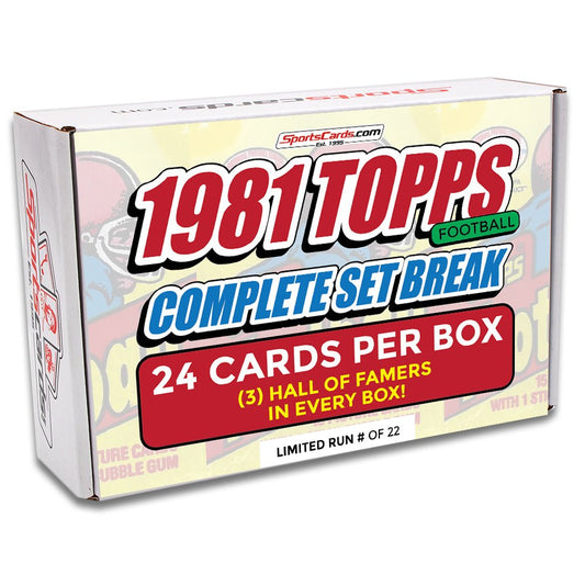 1981 TOPPS FOOTBALL COMPLETE SET BREAK - 24 CARDS PER BOX! 3 HOFERS PER BOX!