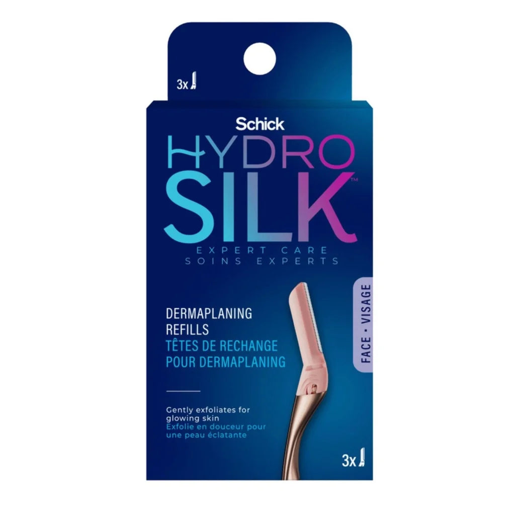 Schick Hydro Silk dermaplaning refills 3 count rose gold for face