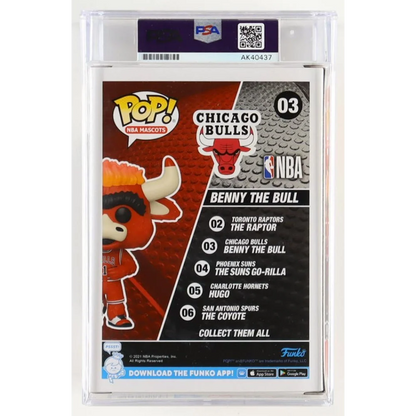 Scottie Pippen signed Benny the Bull Funko Pop measures approximately 4 inches, Chicago Bulls collectible