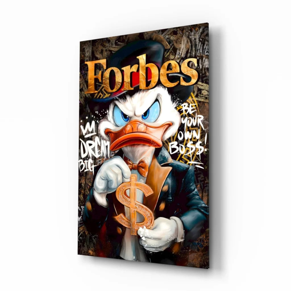 Donald Duck Forbes Magazine Glass Wall Art Canvas Print | Insigneart USA | vintageantiquesgifts.com