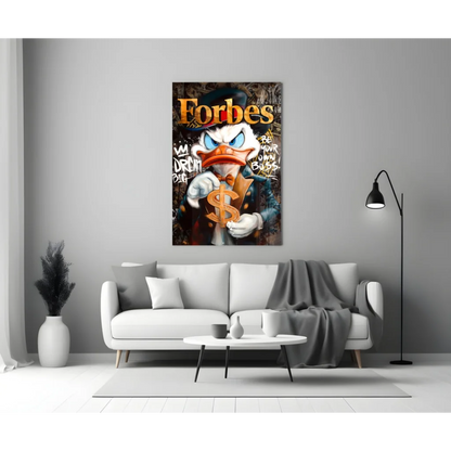 Donald Duck Forbes Magazine Glass Wall Art Canvas Print | Modern Wall Art Decor | vintageantiquesgifts.com