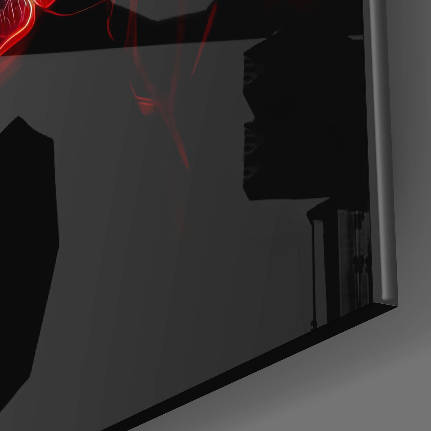 Vibrant Neon Multicolor Rose Glass Wall Art