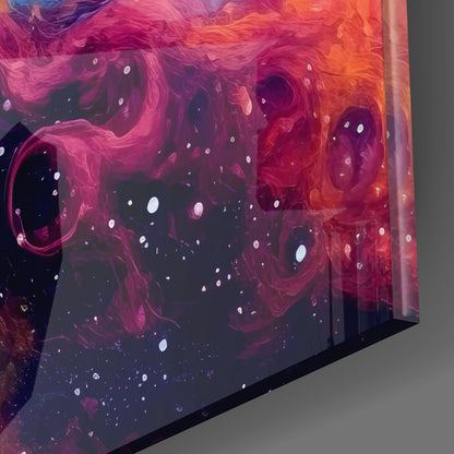Rainbow Nebula Cosmos Glass Wall Art