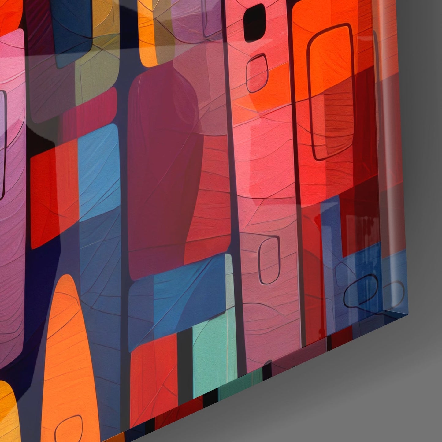 Stacked Color Blocks Mosaic Glass Wall Art