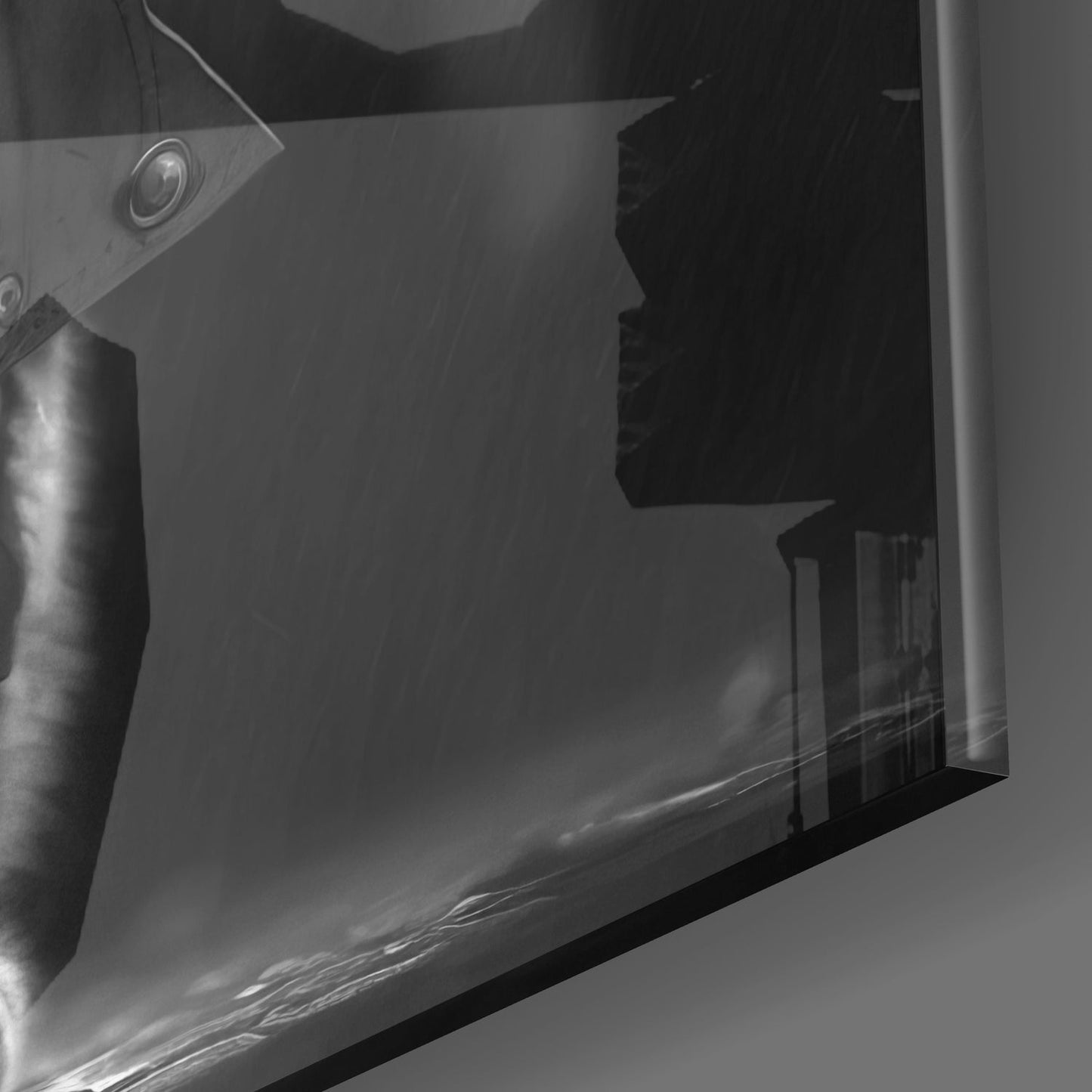 Green Eyed Detective Cat in Trench Coat Glass Wall Art