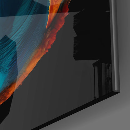 Painted Globe Color Bursts on Black Glass Wall Art