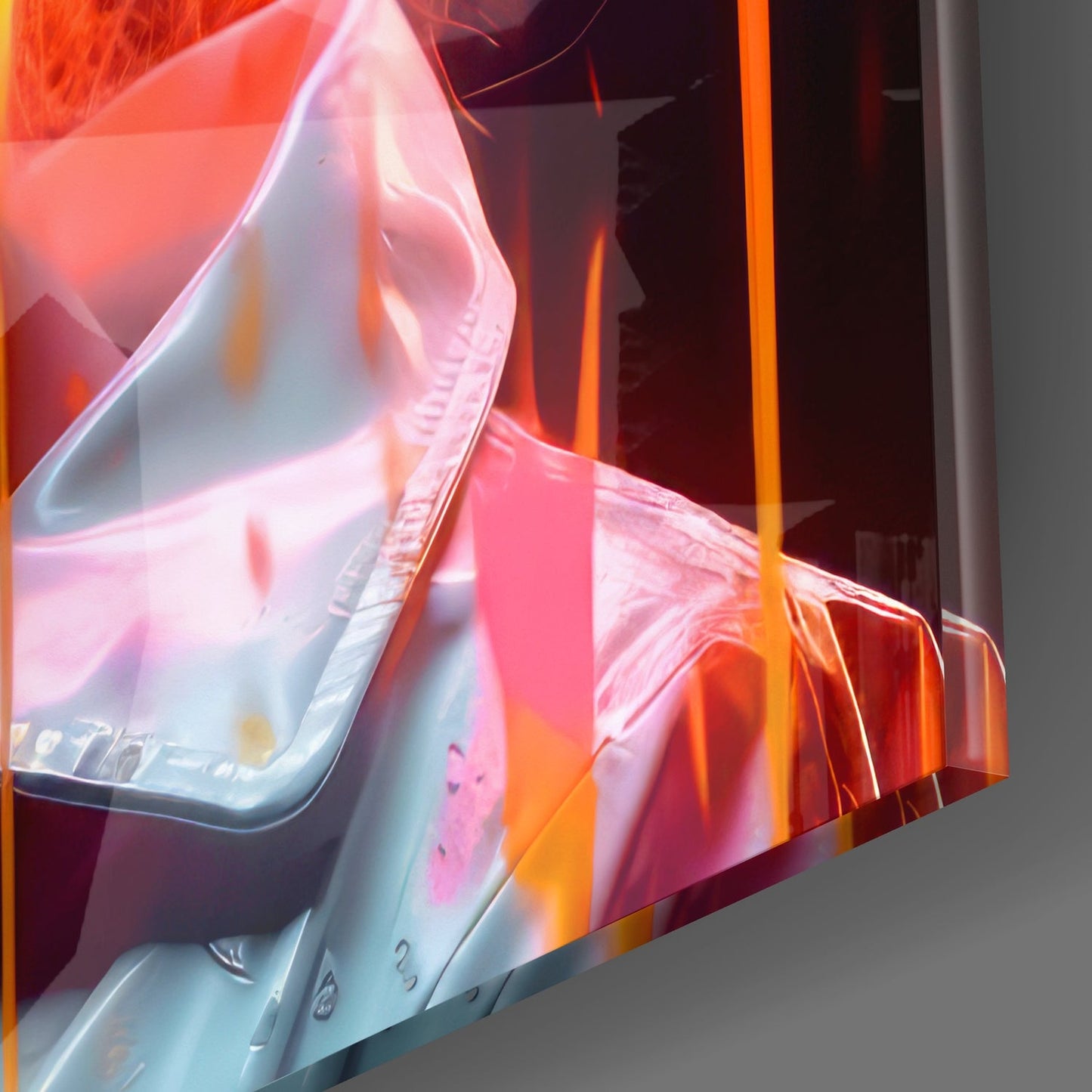 Neon Paint Splash Woman Pink Hair Glass Wall Art