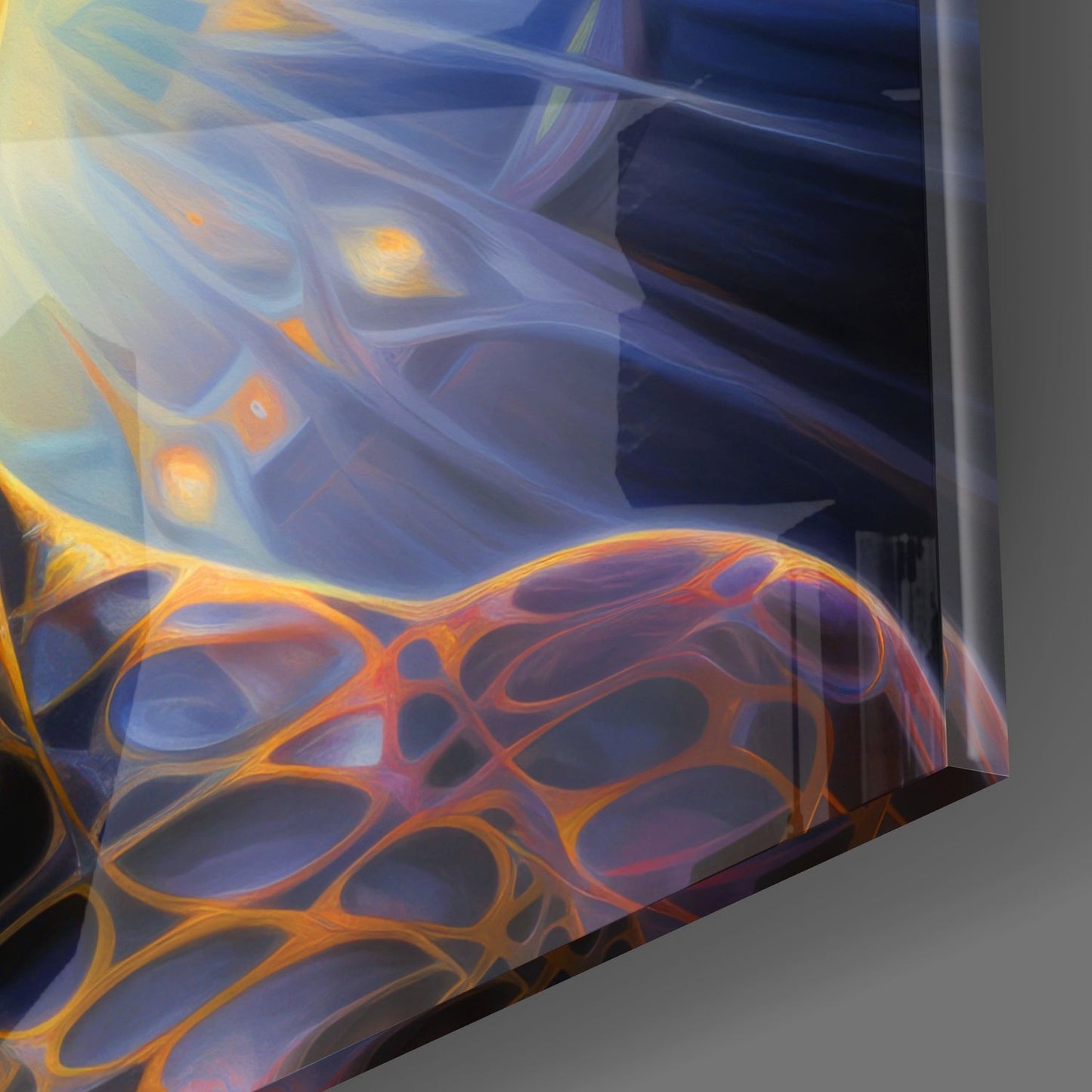 Glowing Filigree Mind Woman Portrait Glass Wall Art
