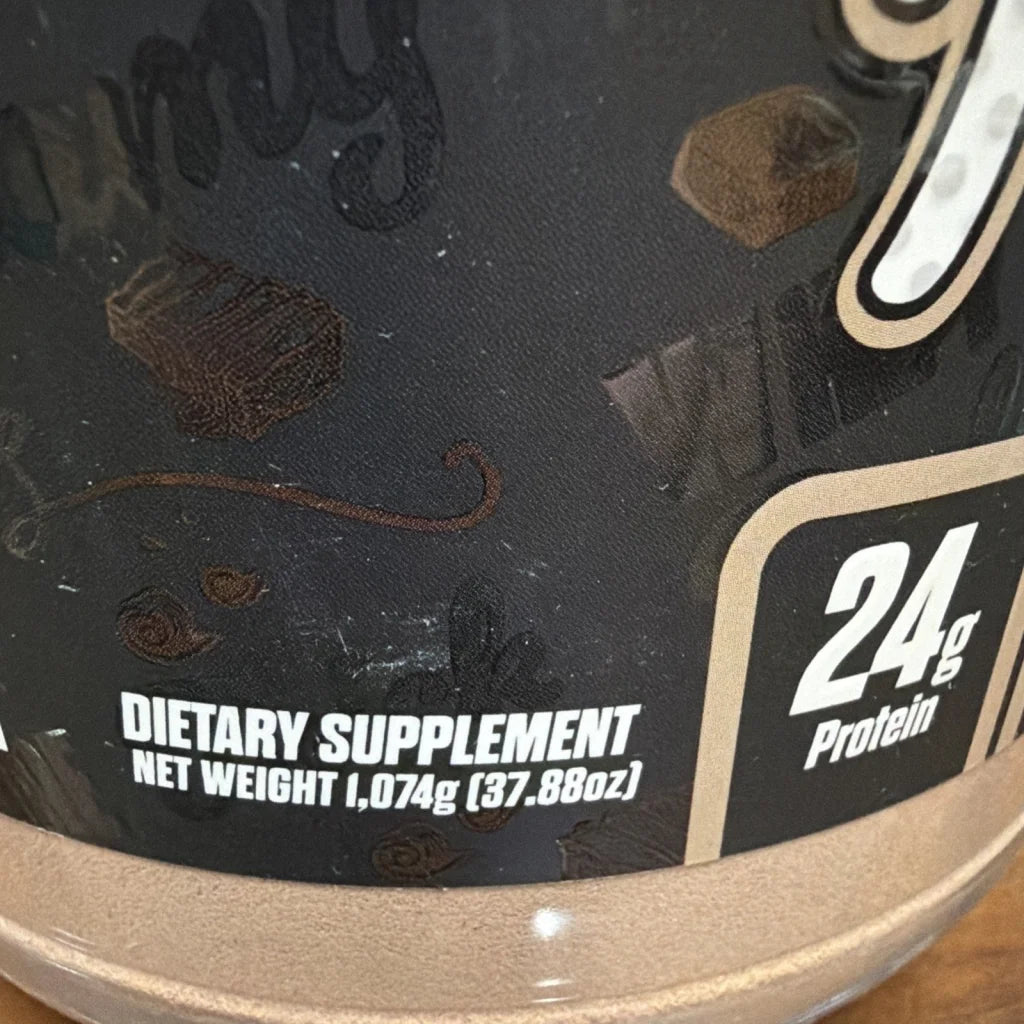 Sealed Axe & Sledge Whey More Brownie Batter Delight 24g protein back label