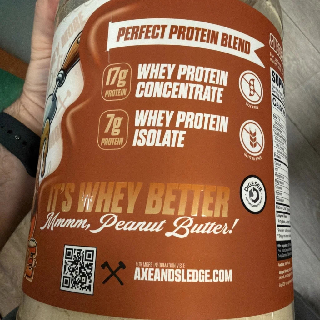 Sealed Axe & Sledge Whey More Peanut Butter Pie 17g protein, 35.13 oz