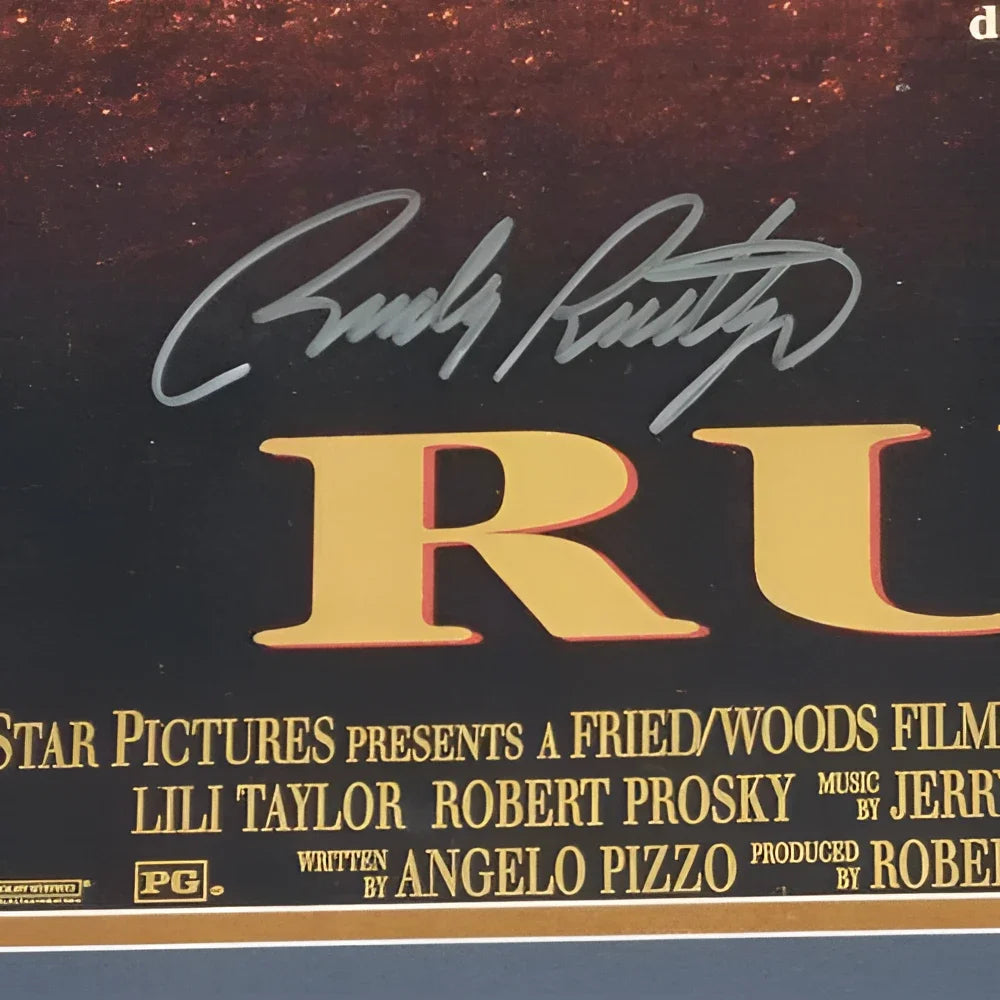 Sean Astin autographed deluxe framed Rudy movie poster