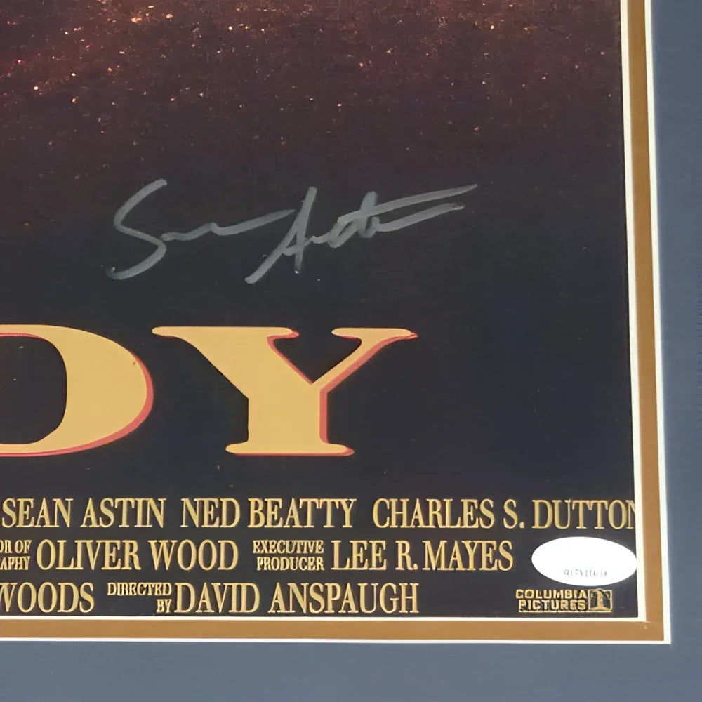 Sean Astin autographed deluxe framed Rudy movie poster