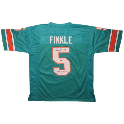 Sean Young autographed teal Ray Finkle Miami Dolphins jersey with number 5