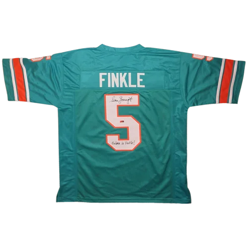 Sean Young autographed teal Ray Finkle Miami Dolphins jersey with number 5