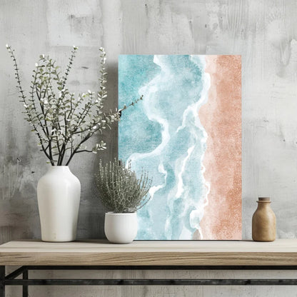 Teal Ocean Waves Insigne Aluminum Print for Modern Beach Decor | Glass Wall Art Print | vintageantiquesgifts.com