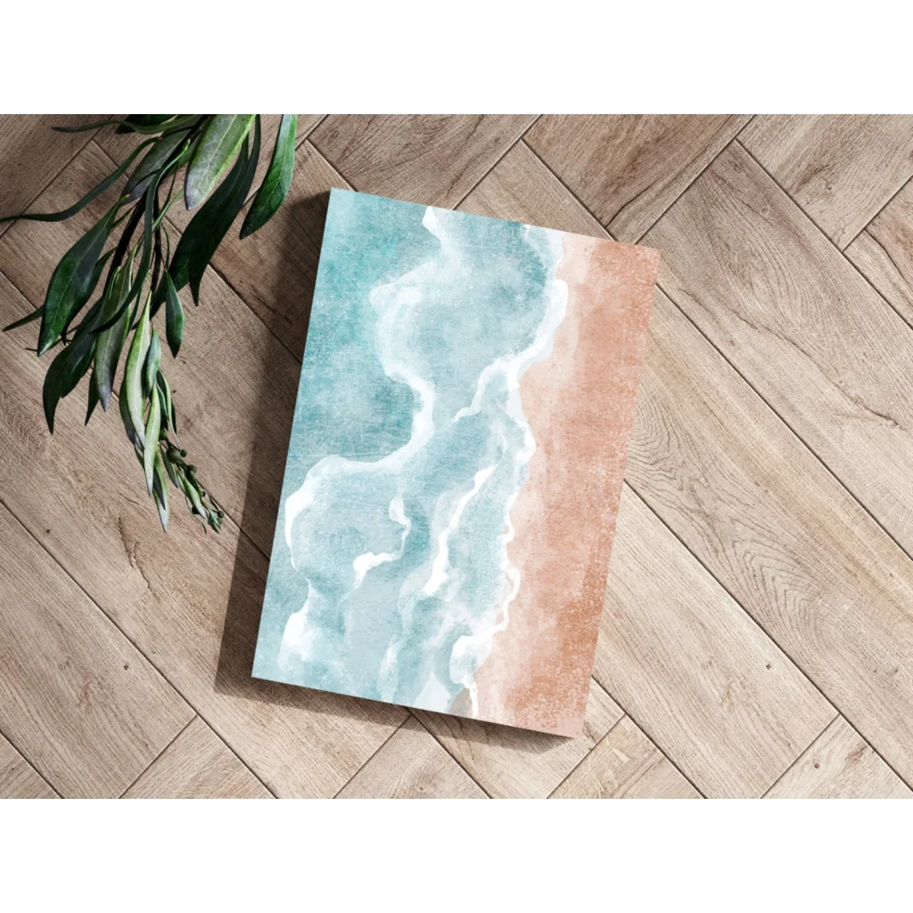 Teal Ocean Waves Insigne Aluminum Print for Modern Beach Decor | Modern Wall Art Decor | vintageantiquesgifts.com