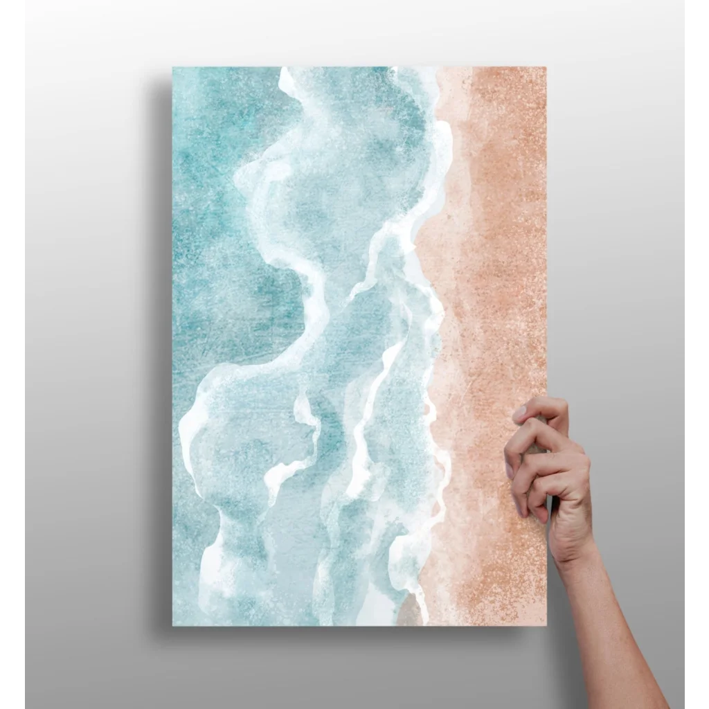 Teal Ocean Waves Insigne Aluminum Print for Modern Beach Decor | Insigneart USA | vintageantiquesgifts.com