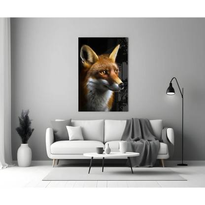 Stunning Red Fox Canvas Wall Art With Piercing Amber Eyes | Modern Wall Art Decor | vintageantiquesgifts.com