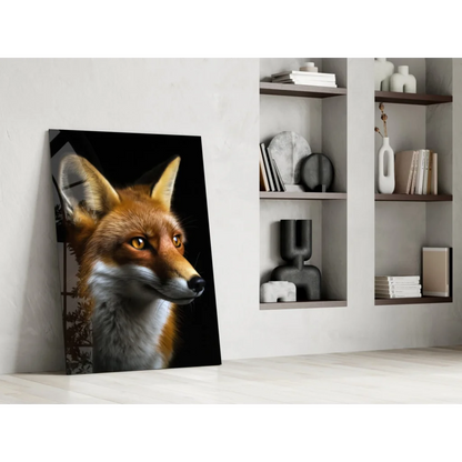 Stunning red fox canvas wall art with piercing amber eyes