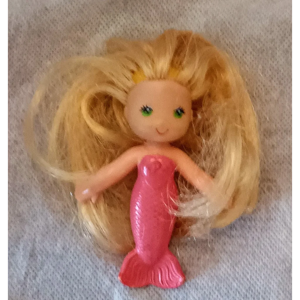 Vintage 1979 Kenner Wees Doll Sandy pink mermaid with blonde hair green eyes