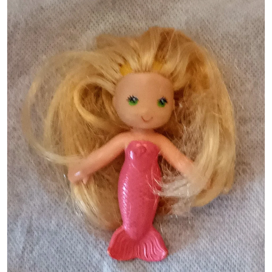 Vintage 1979 Kenner Wees Doll Sandy pink mermaid with blonde hair green eyes