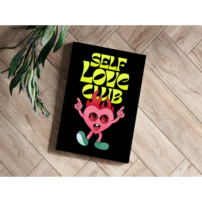 Vibrant pink flaming heart with sunglasses on insigne aluminum prints