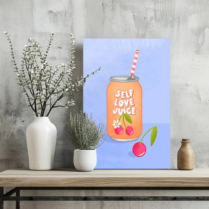 Self Love Juice Insigne Aluminum Print Pop Art | Glass Wall Art Print | vintageantiquesgifts.com