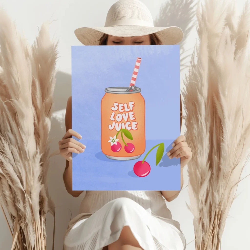 Self Love Juice Insigne Aluminum Print Pop Art | Contemporary Home Wall Art | vintageantiquesgifts.com