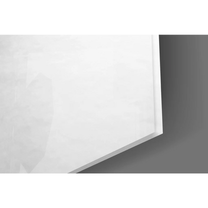 Serene Pier white glossy glass wall art panel in black and white