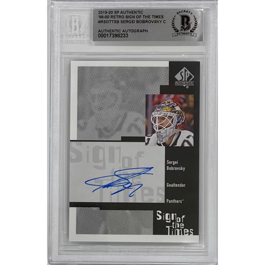 Sergei Bobrovsky autographed 2019-20 Upper Deck SP Retro card in BGS slab