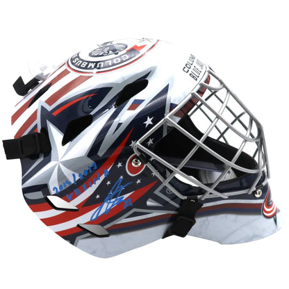 Sergei Bobrovsky autographed Columbus Blue Jackets goalie mask with Vezina Trophy inscription