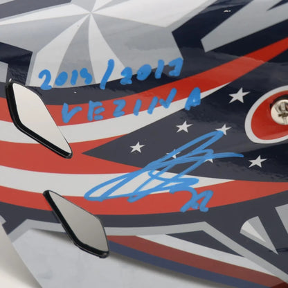 Sergei Bobrovsky autographed Columbus Blue Jackets goalie mask with Vezina Trophy inscription