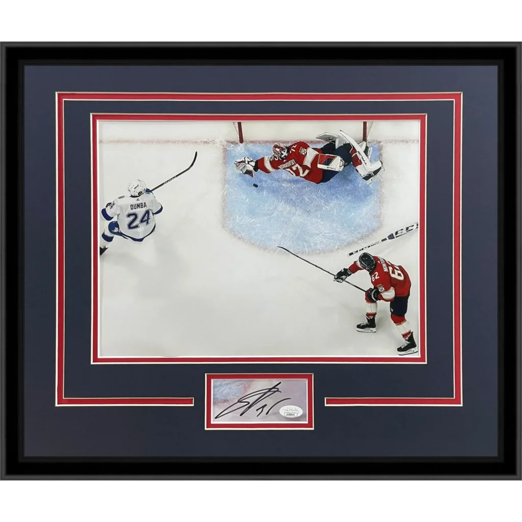 Sergei Bobrovsky autographed Florida Panthers 11x14 photo in Signature Series frame