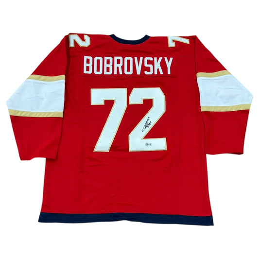 Sergei Bobrovsky autographed Florida Panthers custom hockey jersey red #72